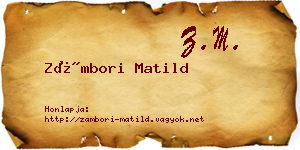Zámbori Matild névjegykártya